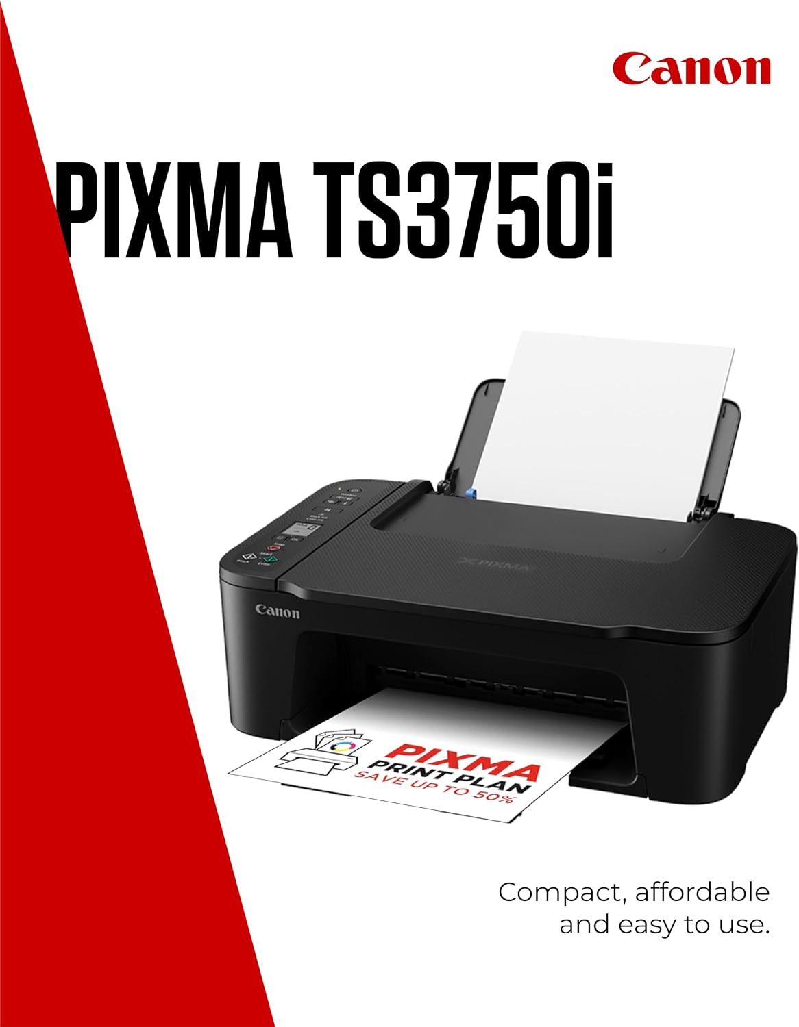 Canon PIXMA TS3750i Wireless All-in-One Inkjet Printer, Scan & Copy