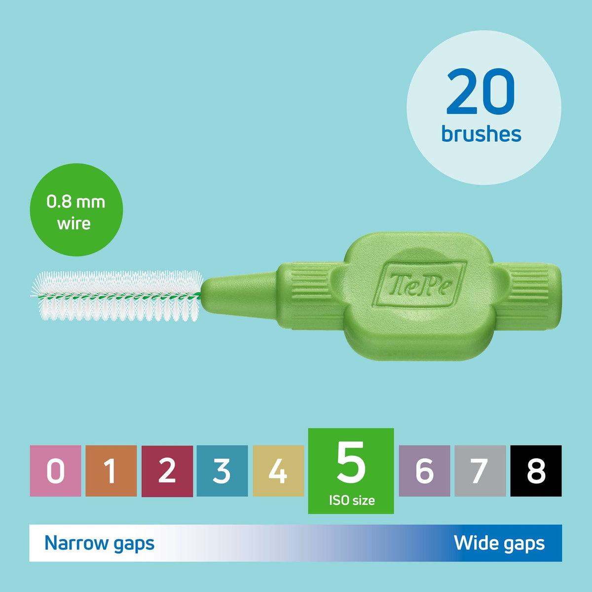 TePe Interdental Brush, Original, Yellow, 0.7mm/ISO 4, 8pcs