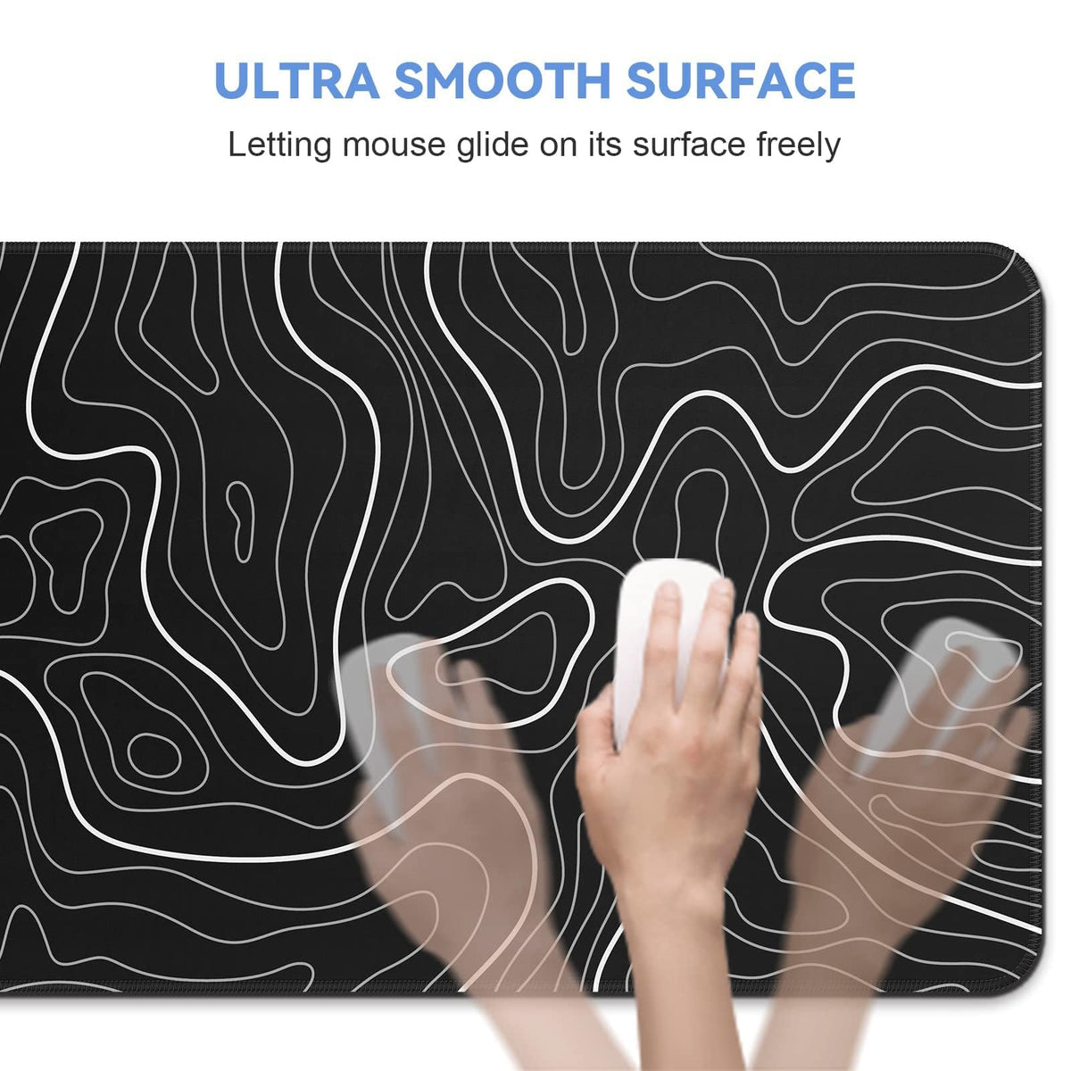 Rcege Large Gaming Mouse Pad Extended Desk Mat with Non Slip Stitched Edge