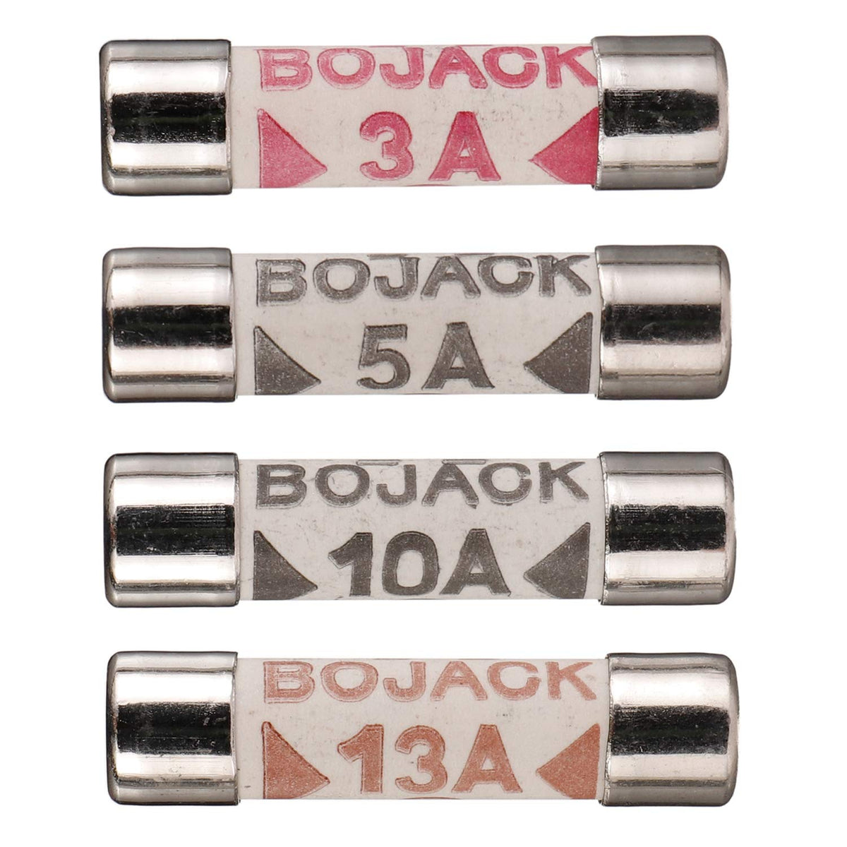 BOJACK 3 Values 42 pcs 3 5 13 A amp 240 V Volt Household Mains Plug Fuse 6.3x25 mm 0.25x1Inch BS1362 Ceramic Tube Cartridge Fuses Assortment Kit packag in a Clear Plastic Box
