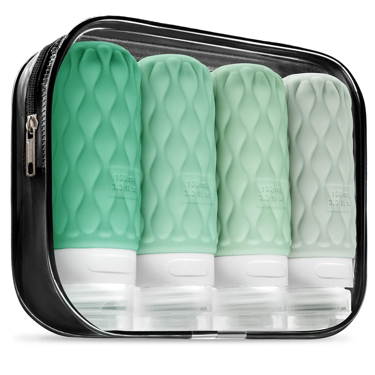 100ml Silicone Travel Bottles for Toiletries for Shampoo and Conditioner
