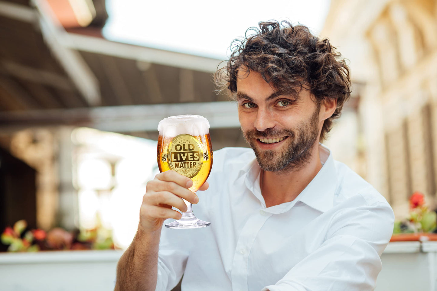 Crownly Crystal® Gold Birthday Gifts: Dad's Beer Glasses
