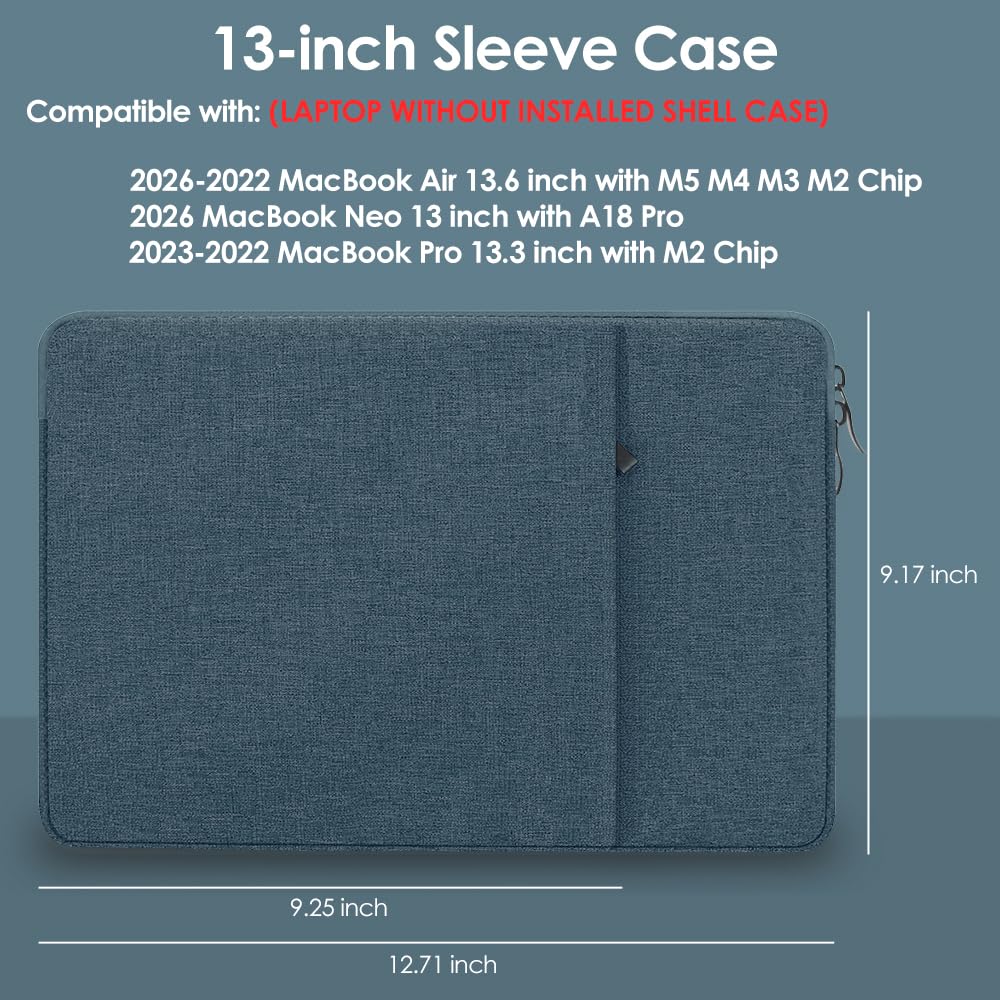 ProElife 13-Inch Laptop Sleeve for MacBook Air 13.6 M5/M4 & MacBook Neo