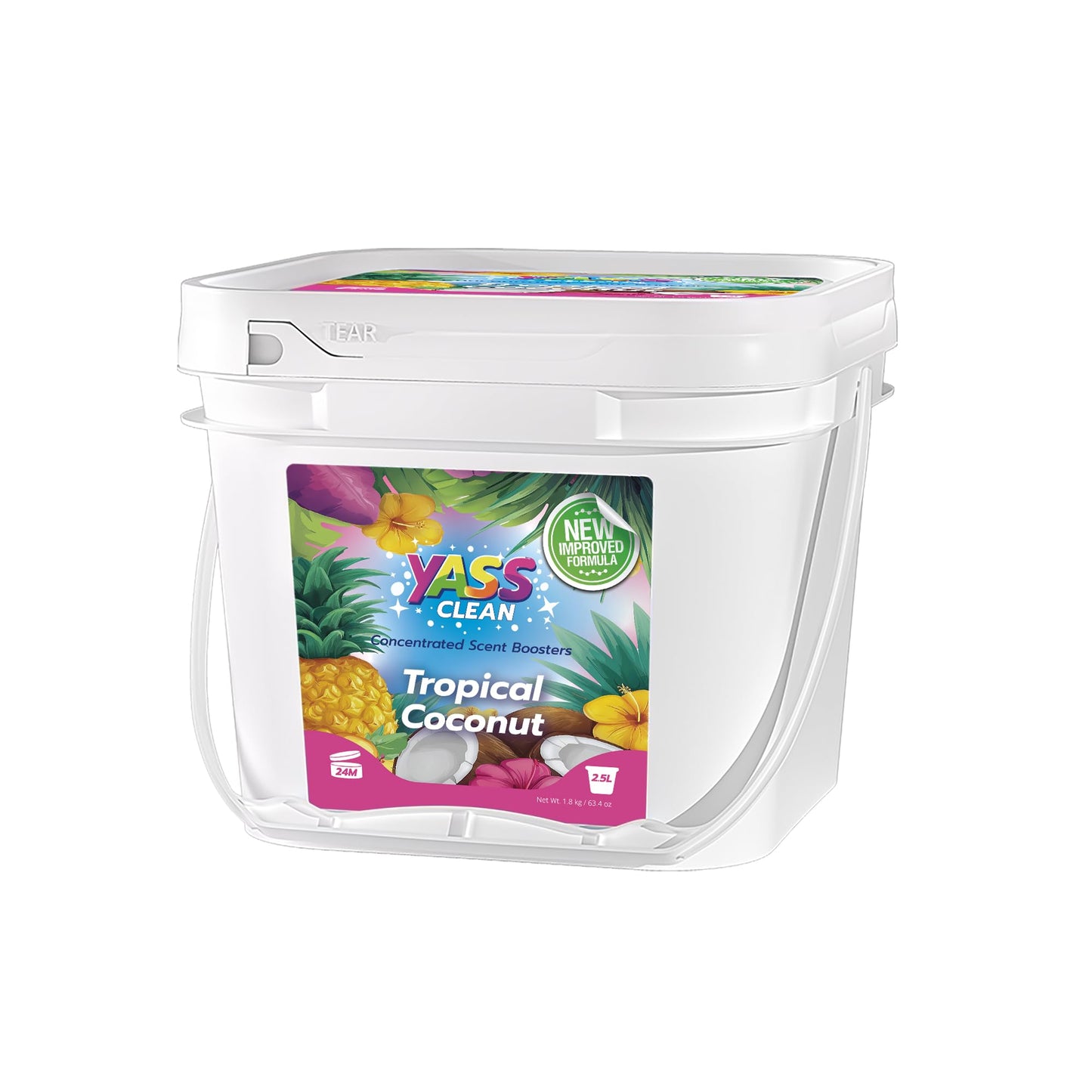 Yass Clean 2 in 1 Laundry Scent Boosters 1800g, New Upgrade In-Wash Scented Perfume Beads with Four Patented Technologies, Long-Lasting Freshness, Keeps Laundry Fresh, Cherry Blossom Fragrance