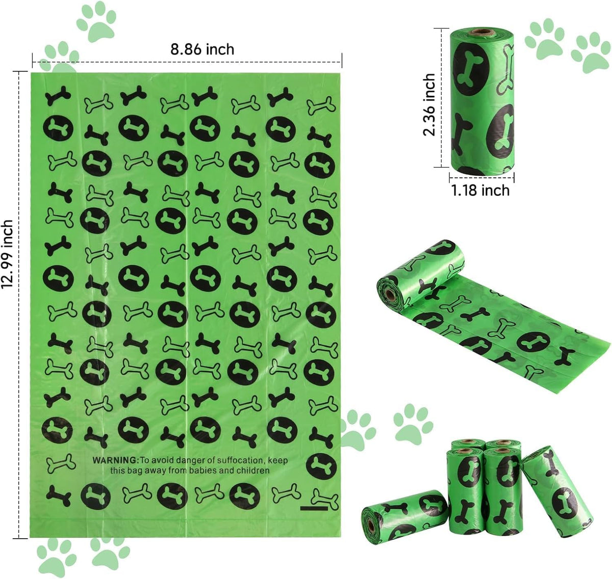 Dog Poo Bags 300 Pcs 20 Rolls Dog Poop Bags Dog Waste Bags