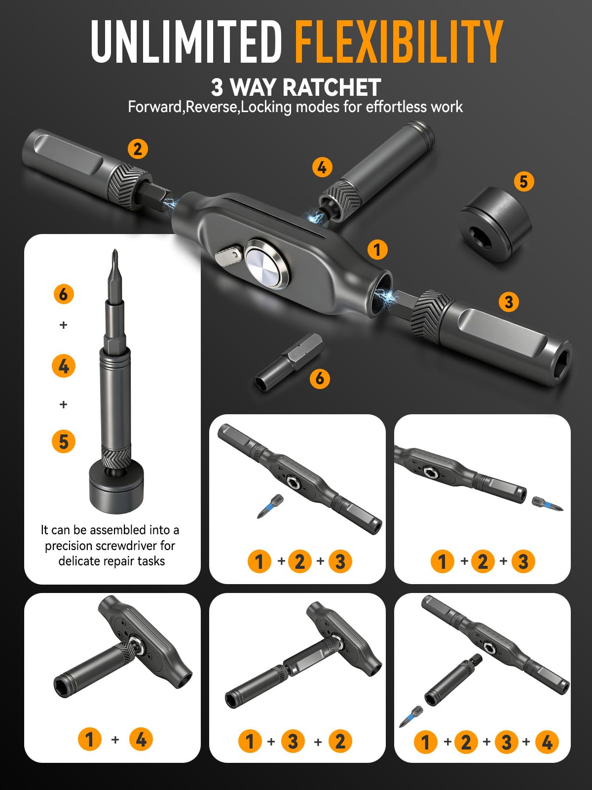 KELIN 68 in 1 Magnetic Ratchet Screwdriver Set, Multi Bit Ratcheting Torx Screwdriver Sets, Nut Drivers, Gifts for Men Who Have Everything, Stocking Fillers for Men Gifts for Him Dad