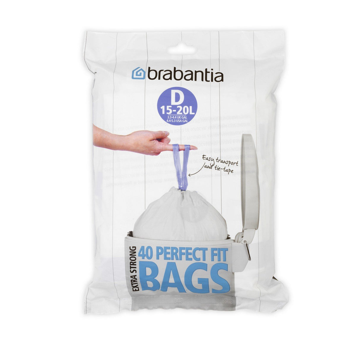 Brabantia Heavy Duty Perfect Fit Bin Liners (5 Packs of 20) 10-12 Litre