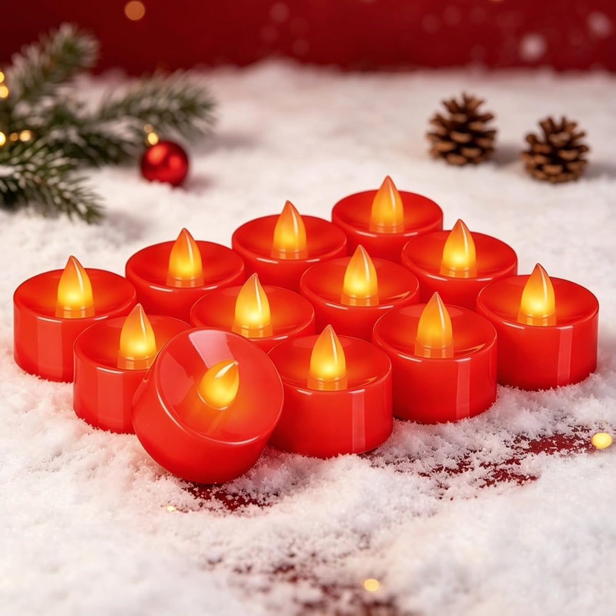 Homemory Led Battery Operated Tea Lights, Fake Electric Flickering Candles