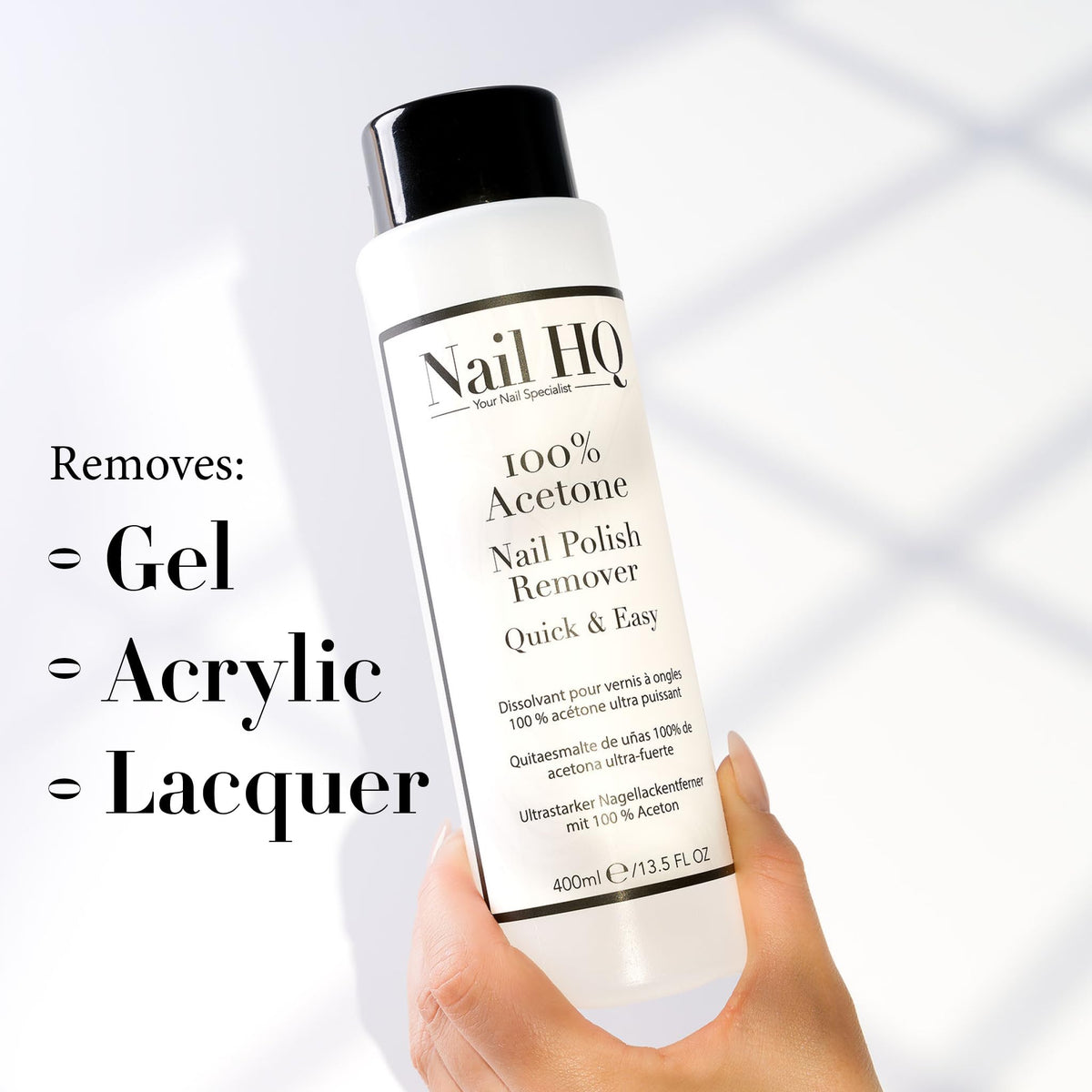 Nail HQ 100% Acetone Nail Polish Remover - 150ml - Express & Easy