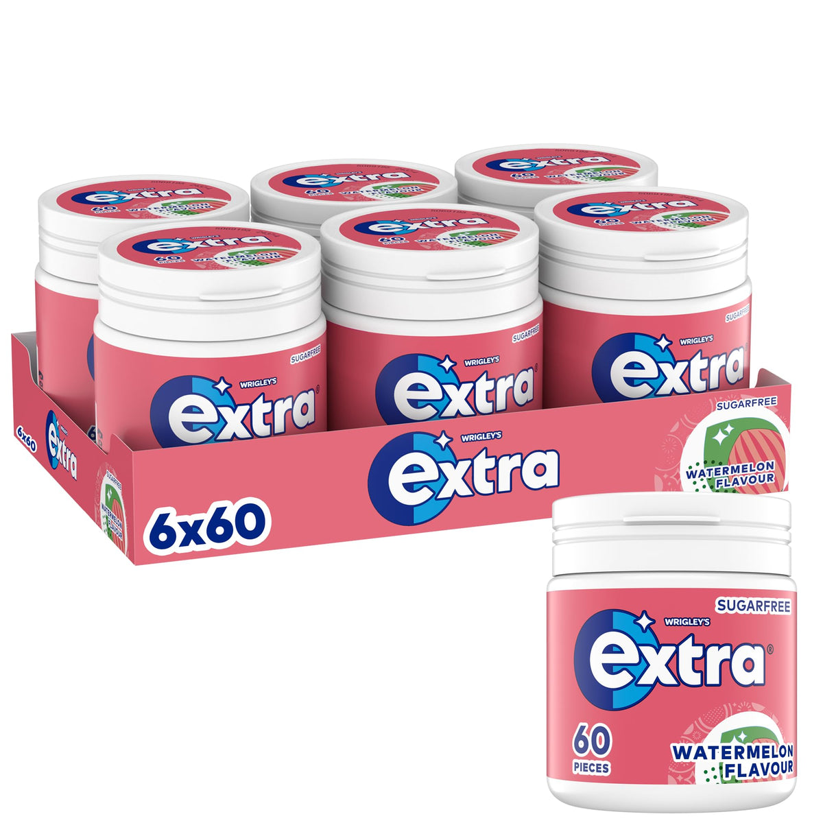 Wrigley's Extra White Bubblemint Sugar Free Chewing Gum Bottle 46 Pieces