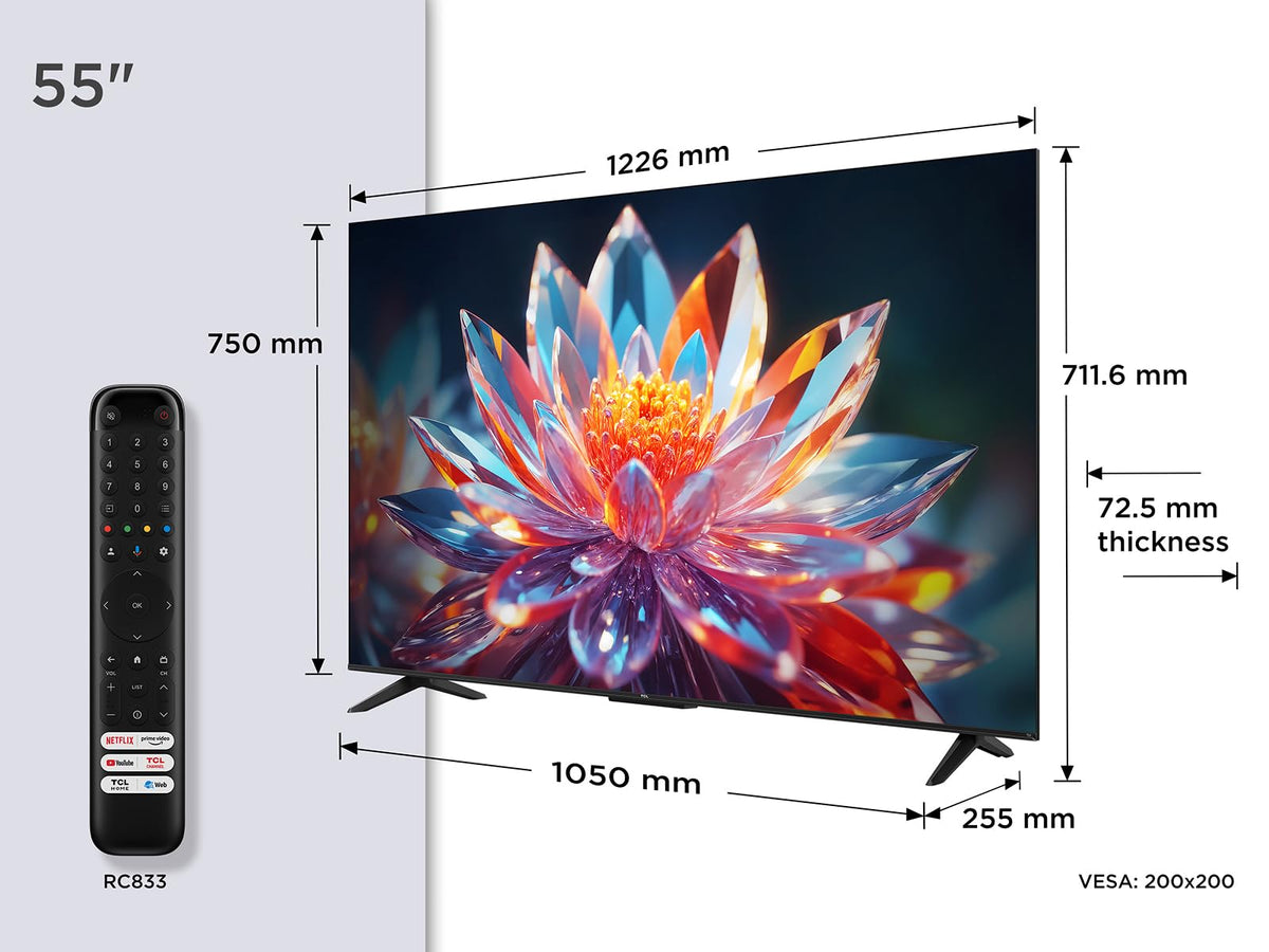 TCL 43T6C-UK 43 Inch QLED 4K HDR TV, Fire TV (Smart TV with Dolby Vision & Atmos, HDR10+, Press & Ask Alexa