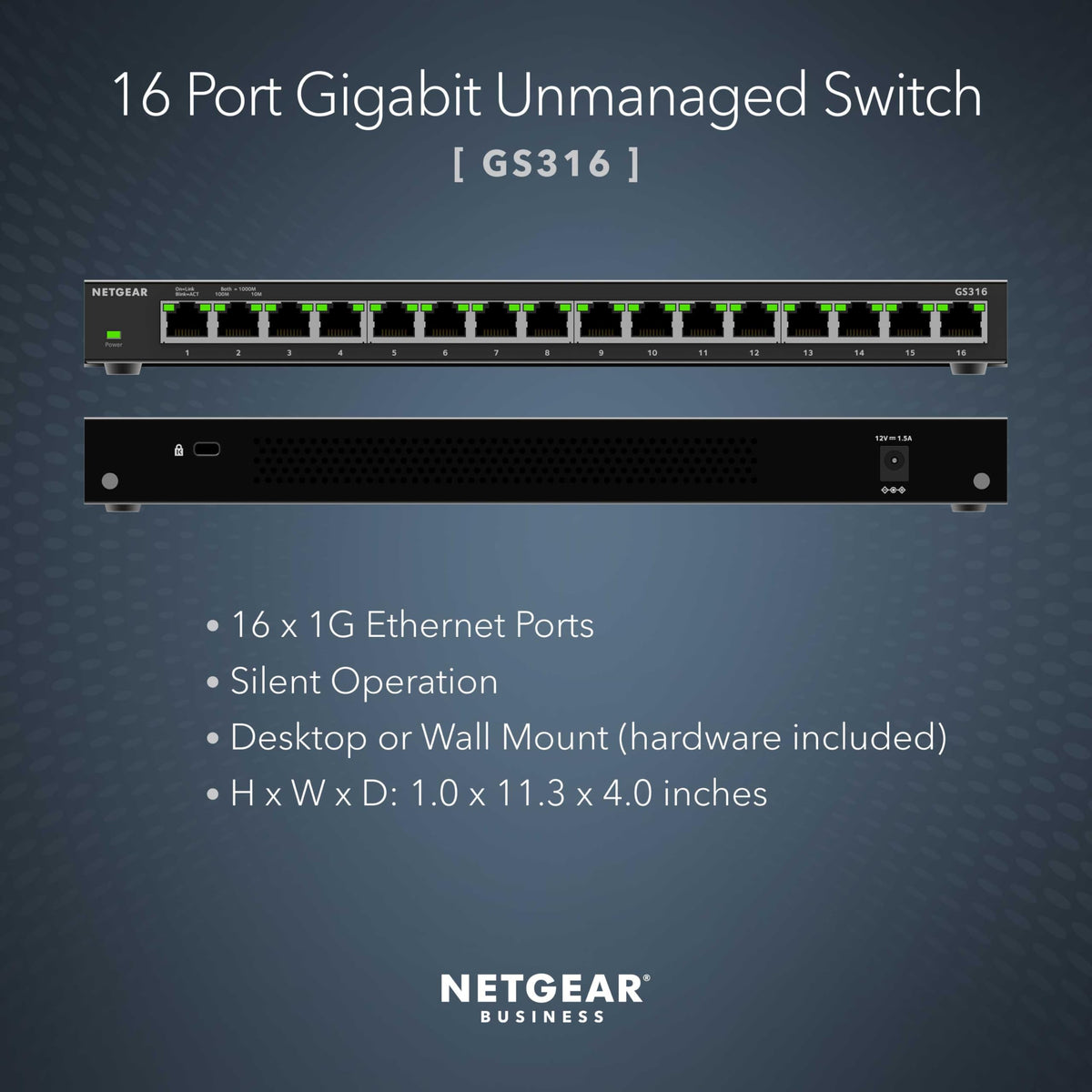 NETGEAR 5 Port Gigabit Network Switch (GS305) | Unmanaged Ethernet Switch | Ethernet Splitter | Silent Operation | Desktop or Wall Mount
