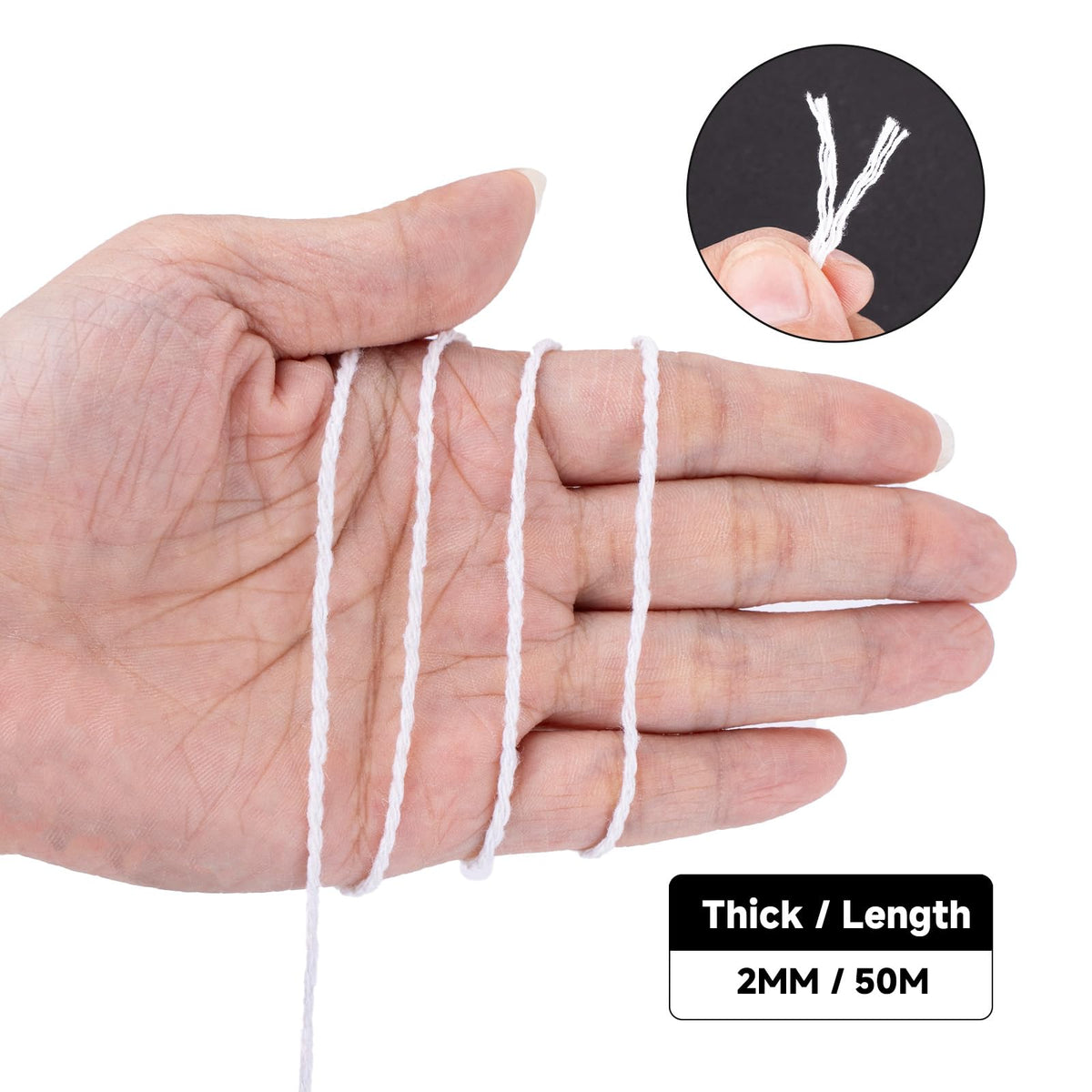 jijAcraft 4MM White Macrame Cord: 100M Cotton String Twine for Crafts