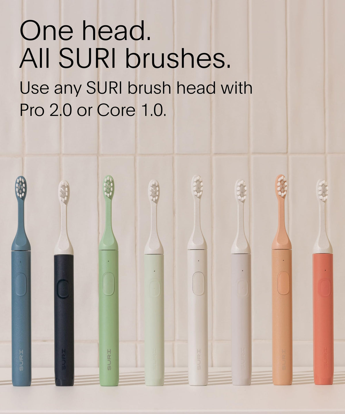 SURI Recyclable Electric Toothbrush Heads | Core & Pro Compatible | Long Lasting Replacement Heads | Pack of 3 | Winter Fern