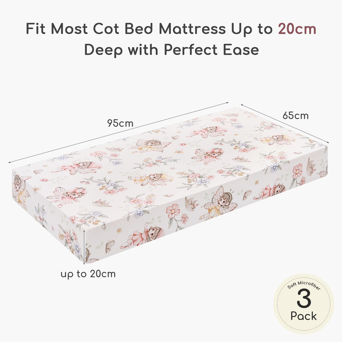 Cot Bed Sheets 120x60 cm Fitted for Baby and Toddler