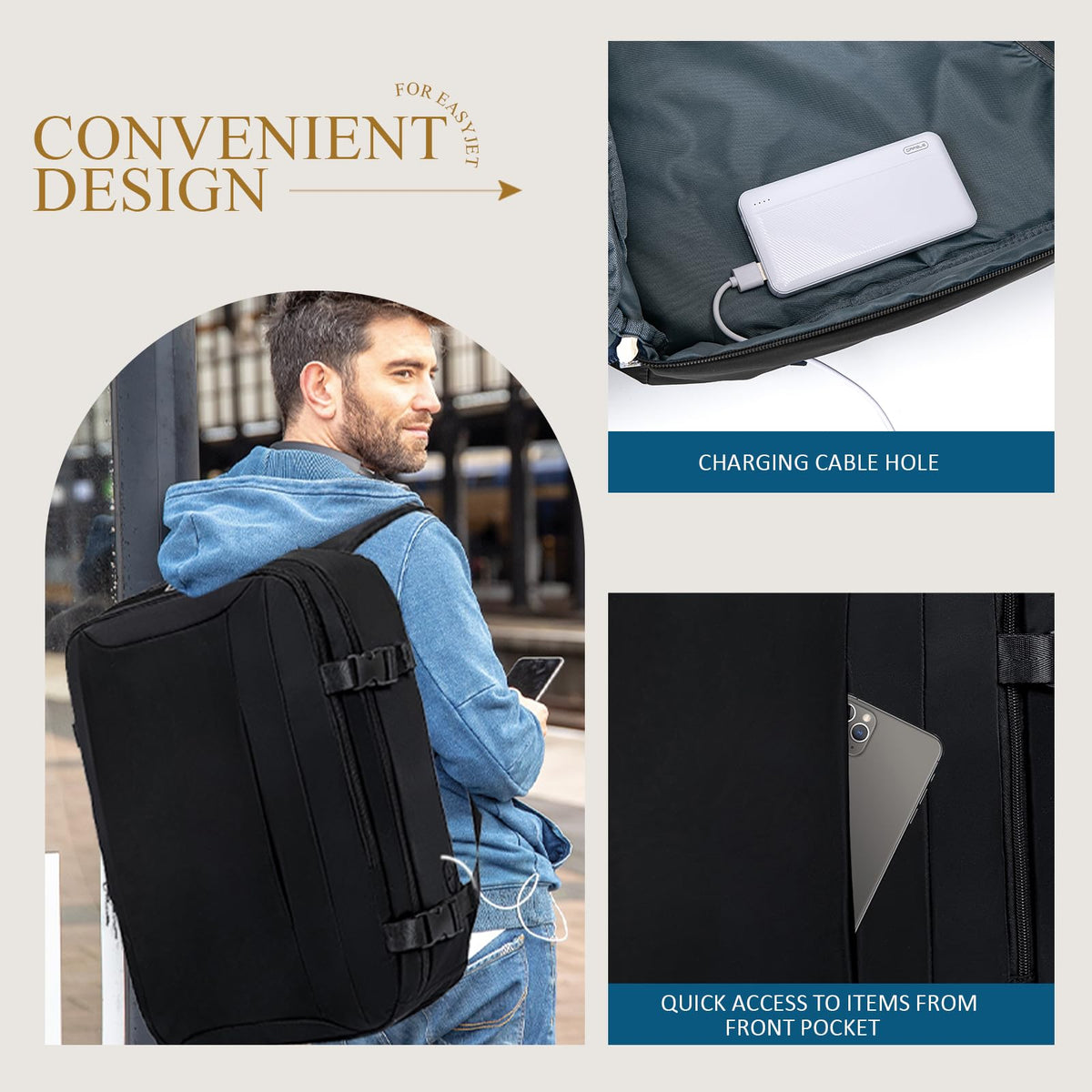 Lossga for Ryanair Cabin Bags 40x30x20,Cabin Bag Travel Backpack