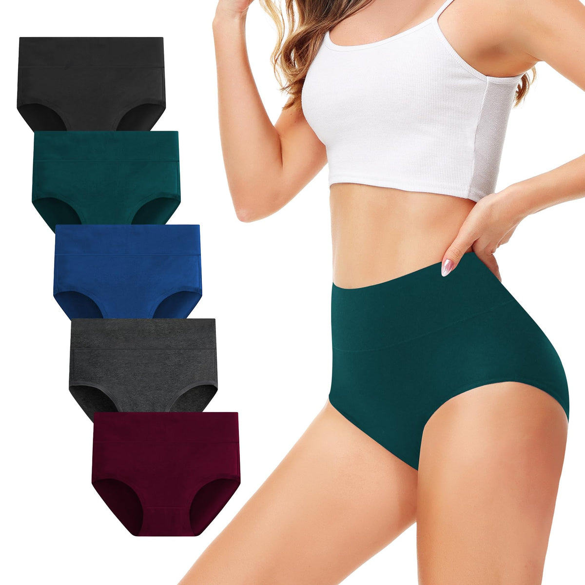 Underwear Women High Waisted Knickers for Women 5 Pack Full Briefs