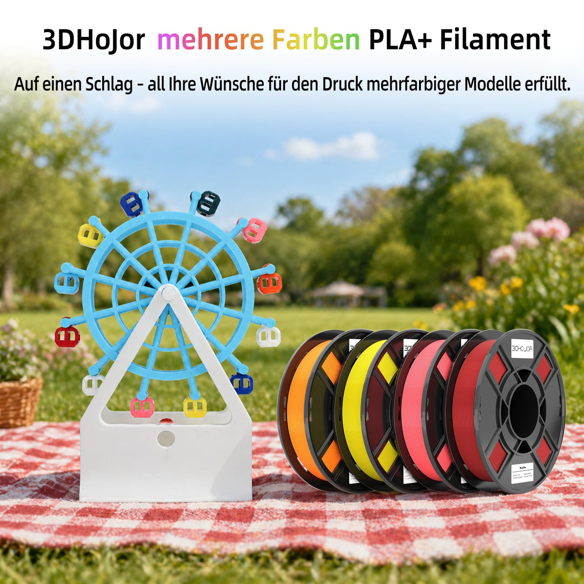 3DHoJor PLA+ PLA Plus Filament 1.75mm 1kg(2.2lbs) for 3D Printers,Yellow