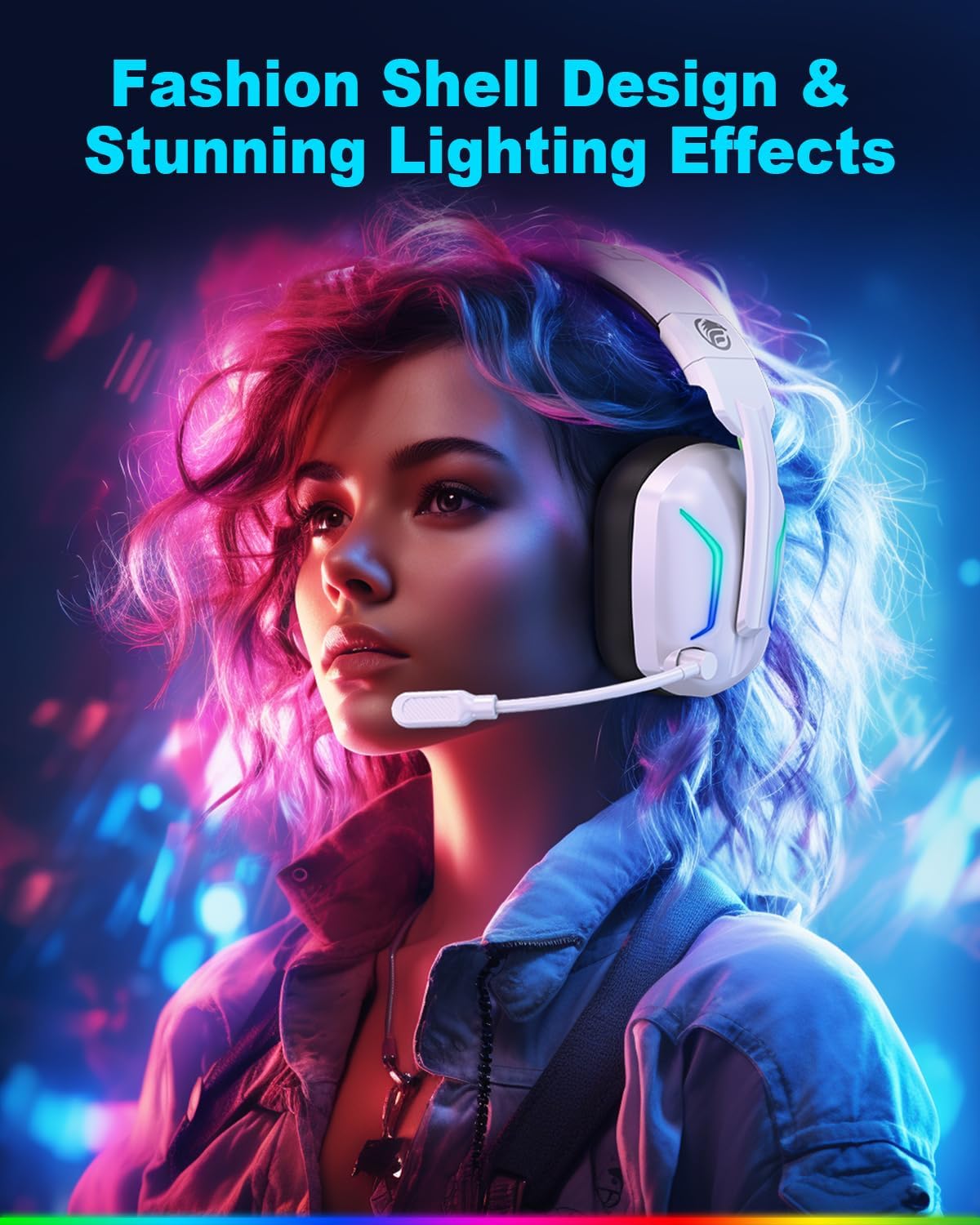 Fachixy Wireless Gaming Headset for PS5, PS4, PC, Switch & Mac