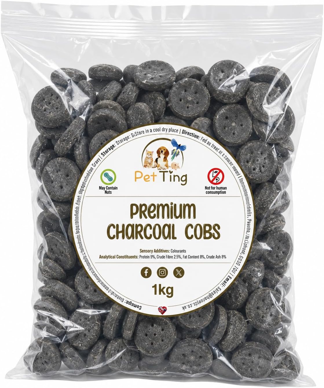 Premium Dog Biscuits Treats 1kg (Charcoal Cobs)