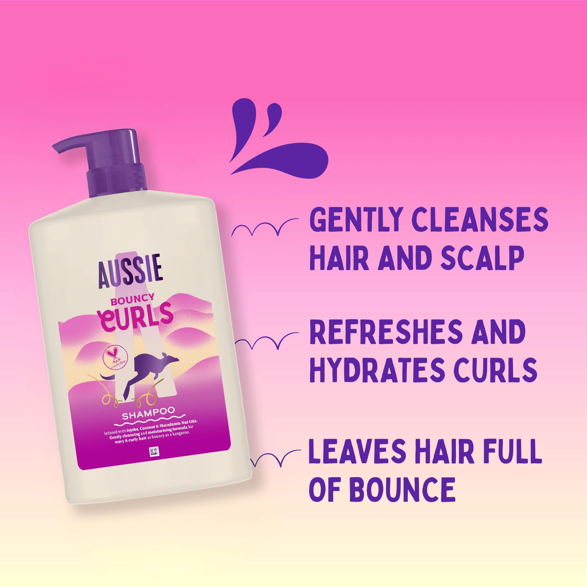 Aussie Miracle Moist Shampoo 1L Pump to Restore Brittle & Dry Hair