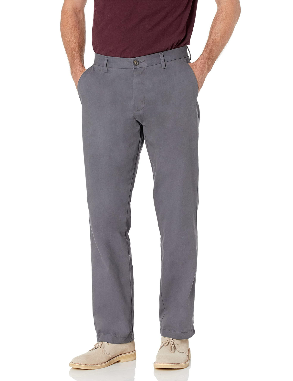Amazon Essentials Men's Classic-Fit Wrinkle-Resistant Flat-Front Chino Trouser