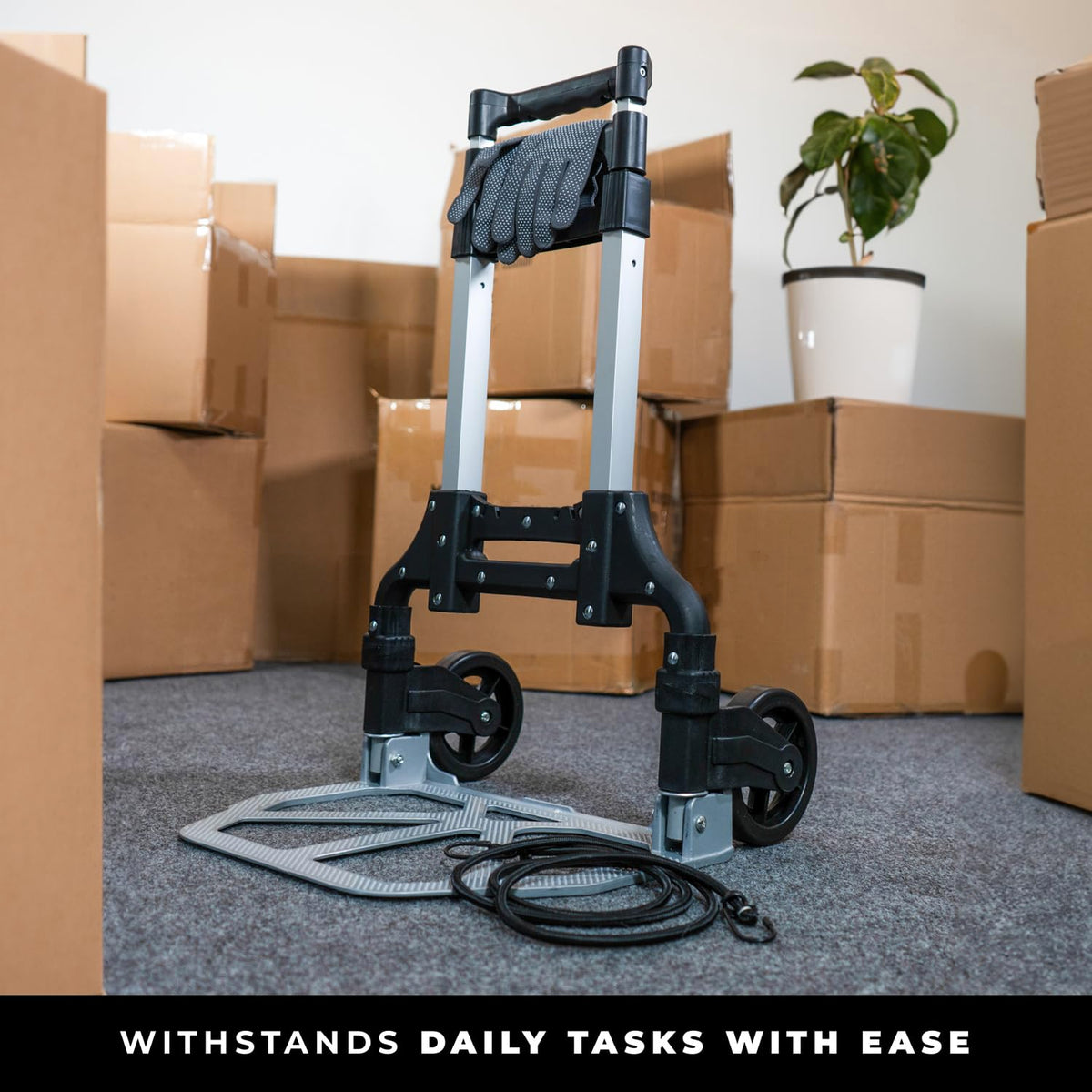WMR Heavy Duty Folding Aluminium Hand Truck Trolley | Multi-Purpose Sack Barrow Cart | Lightweight & Durable Aluminium Trolley for Luggage, Groceries, Office, Warehouse | 80KG Load Capacity