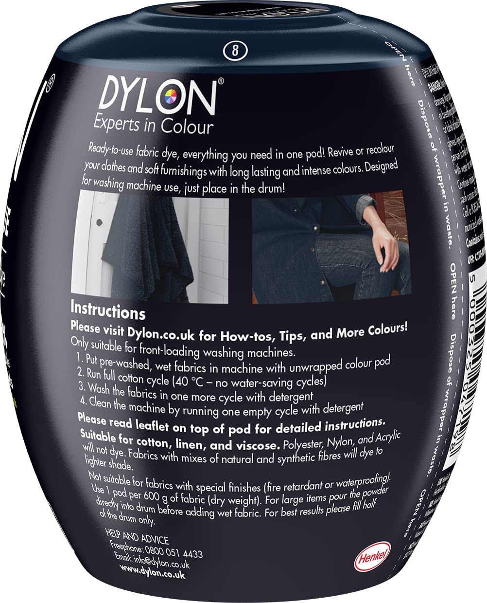 DYLON Washing Machine Fabric Dye Pod, Intense Black, 350g