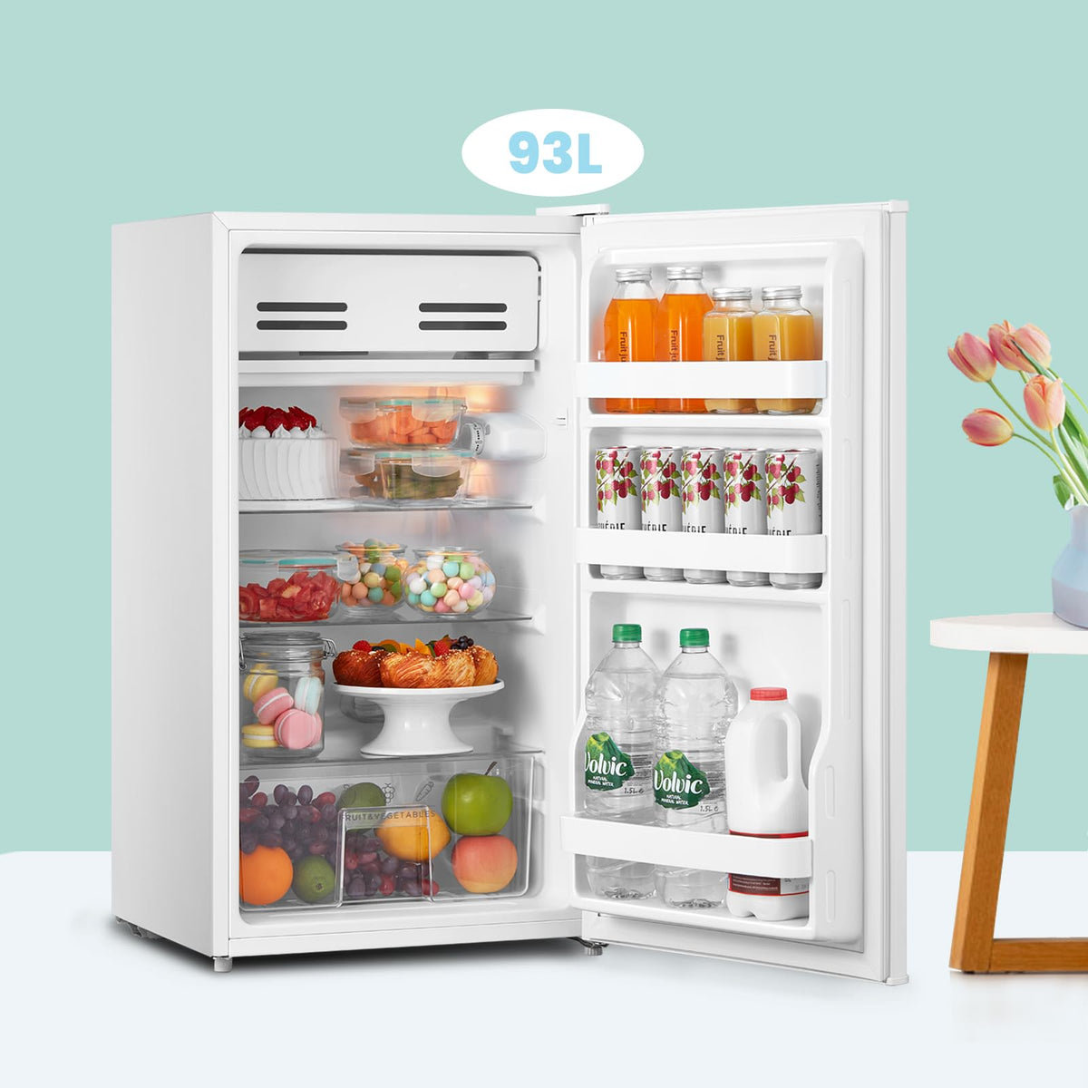 COMFEE' 80L Under Counter Fridge with 4-Star Ice Box, RCD80WH3UK(E)
