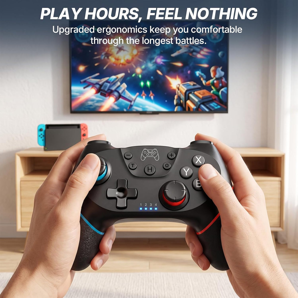 Diswoe Upgraded Wireless Pro Controller for Switch 1/Switch 2/Lite/OLED/PC