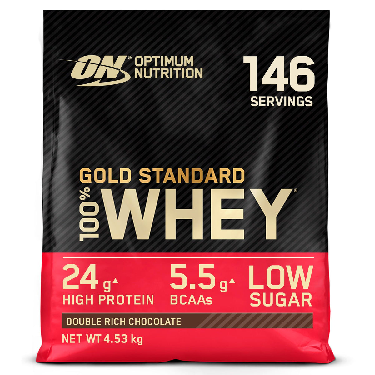 Optimum Nutrition Gold Standard 100% Whey Muscle Building and Recovery Protein Powder With Naturally Occurring Glutamine and BCAA Amino Acids, Double Rich Chocolate Flavour, Pack of 24, 24 x 31g