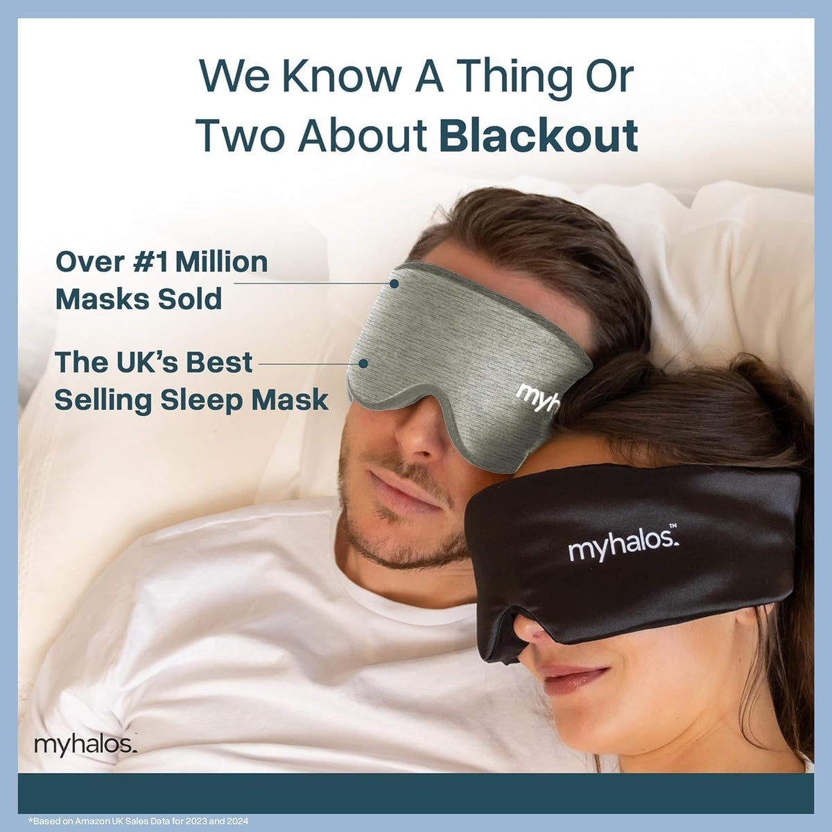 MyHalos Blackout Sleep Mask, Eye Mask for Sleeping, Zero Pressure, Travel