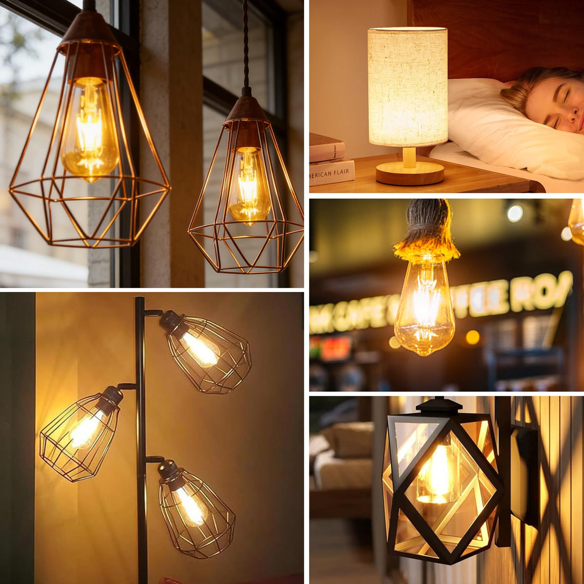 YOUDIAN E27 LED Edison Screw Bulb,Vintage Light Bulb ST64 4W(Pack of 2)