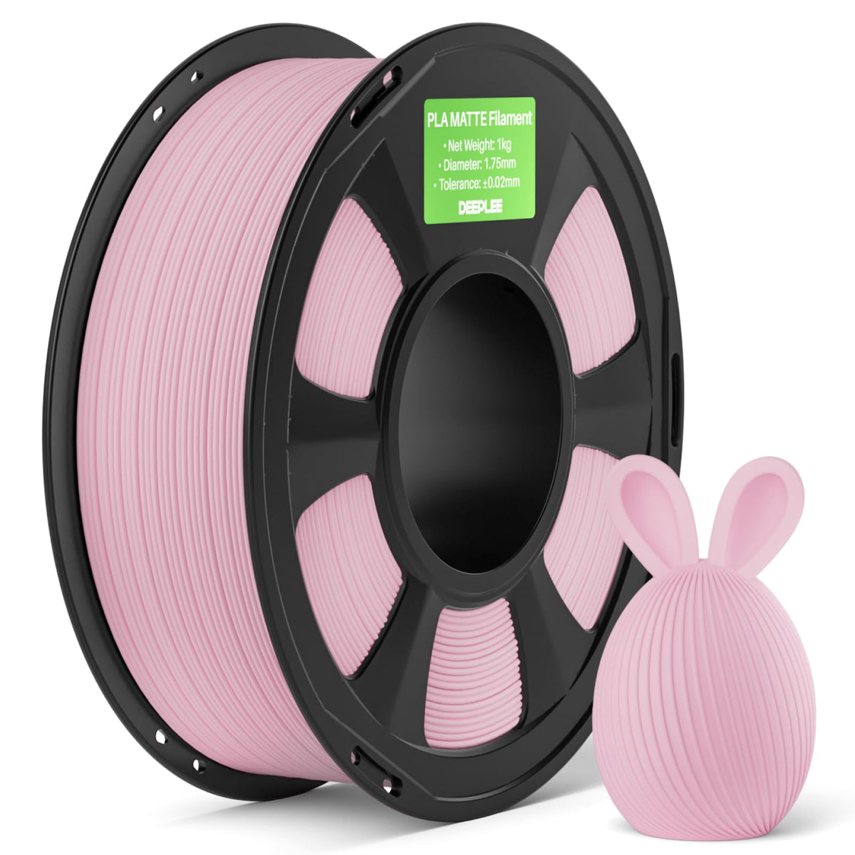 DEEPLEE Matte PLA Filament 1.75mm Matte Black 1kg(Plastic Spool)