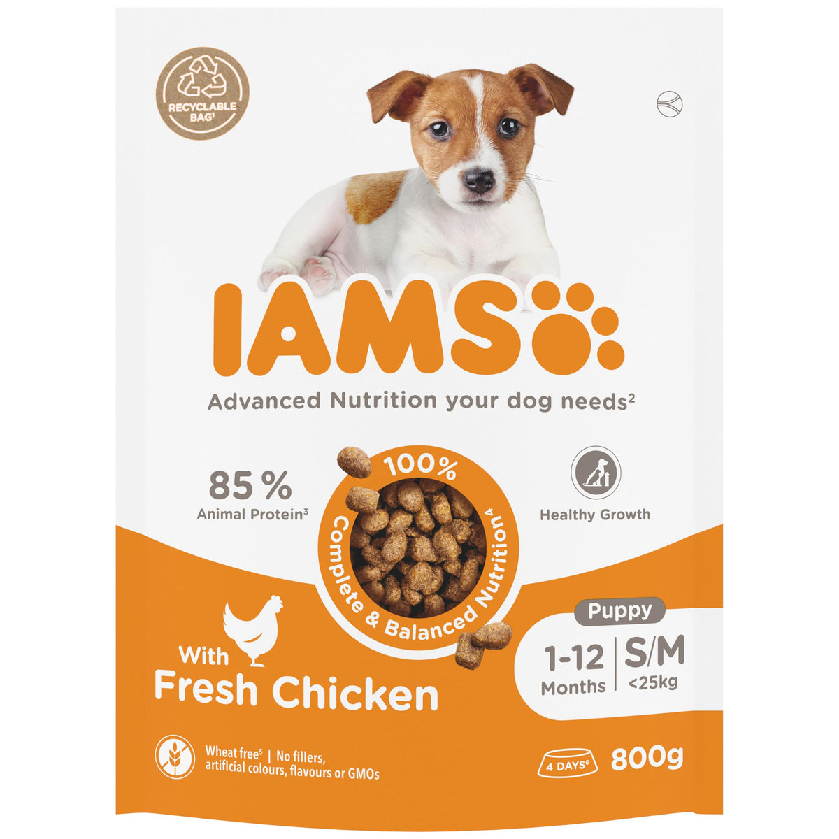 IAMS Puppy Small Medium Complete Dry Dog Food Chicken 3kg - For Healthy Growth