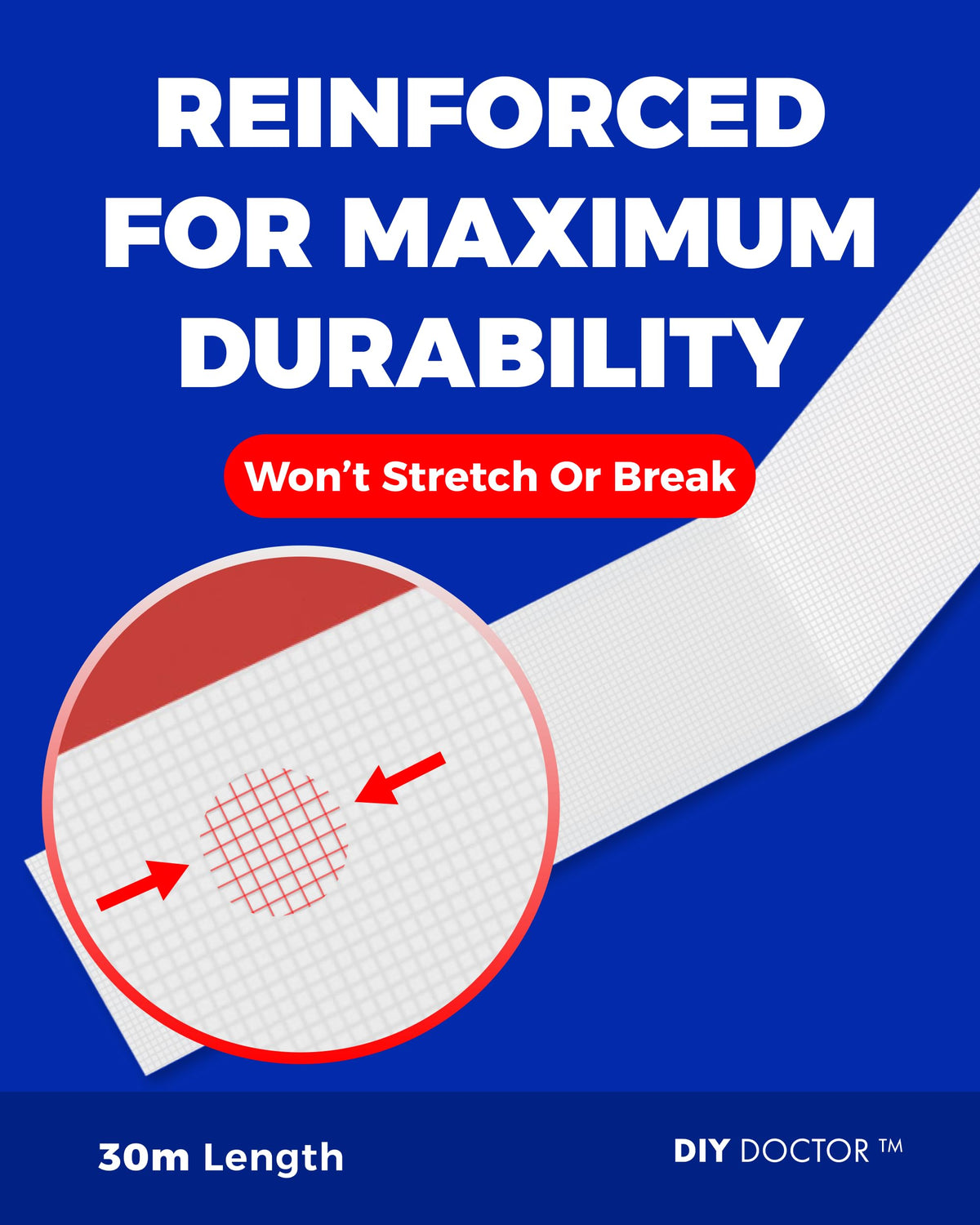 DIY Doctor Double Sided Carpet Tape, Heavy Duty, 20m x 21mm, 1 Pack
