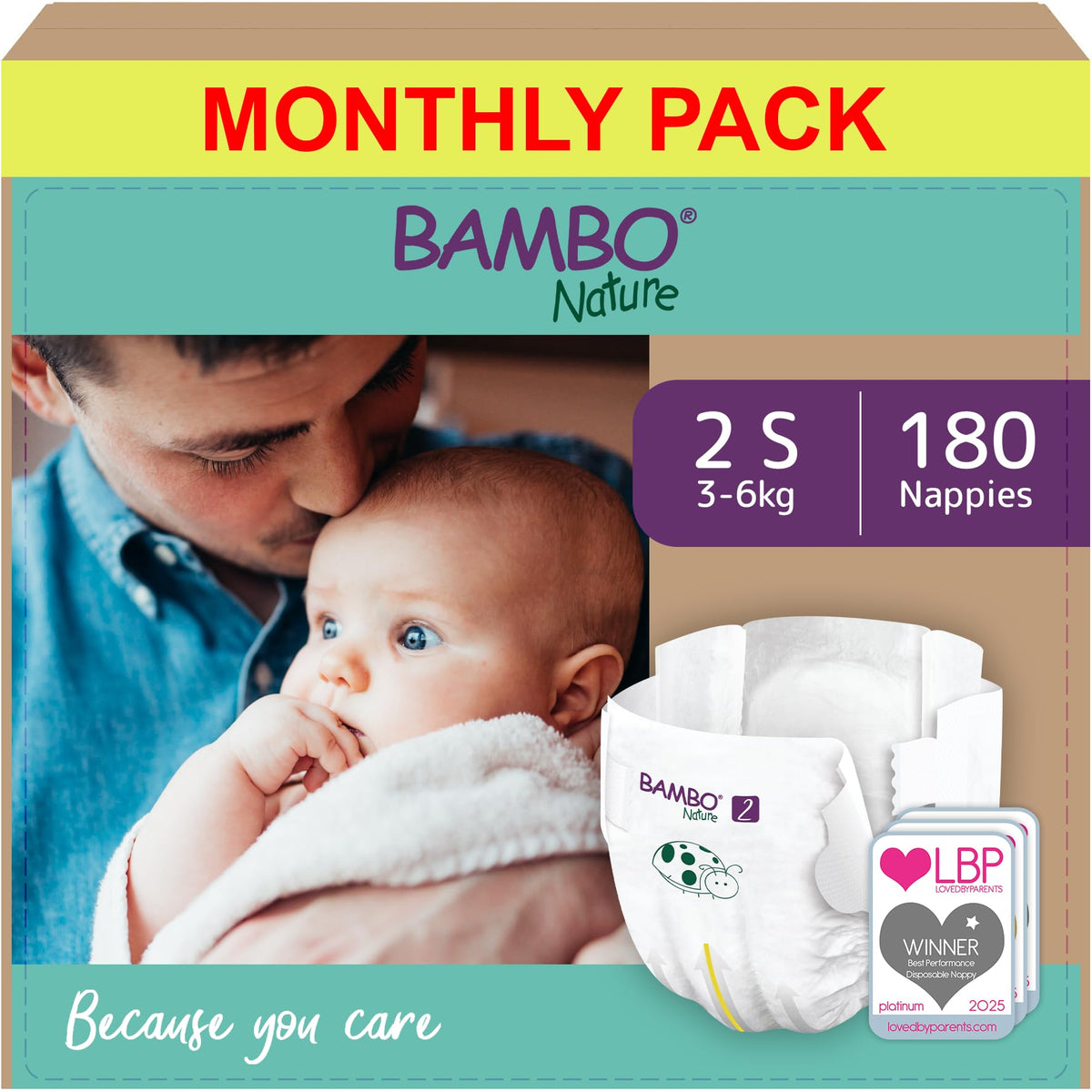 Bambo Nature Premium Eco Nappies, Premature Size 0 (2-7lb/1-3kg), XXS, Pack of 24, Eco-Labelled Nappies, Enhanced Leakage Protection, Secure and Comfortable Baby Nappy