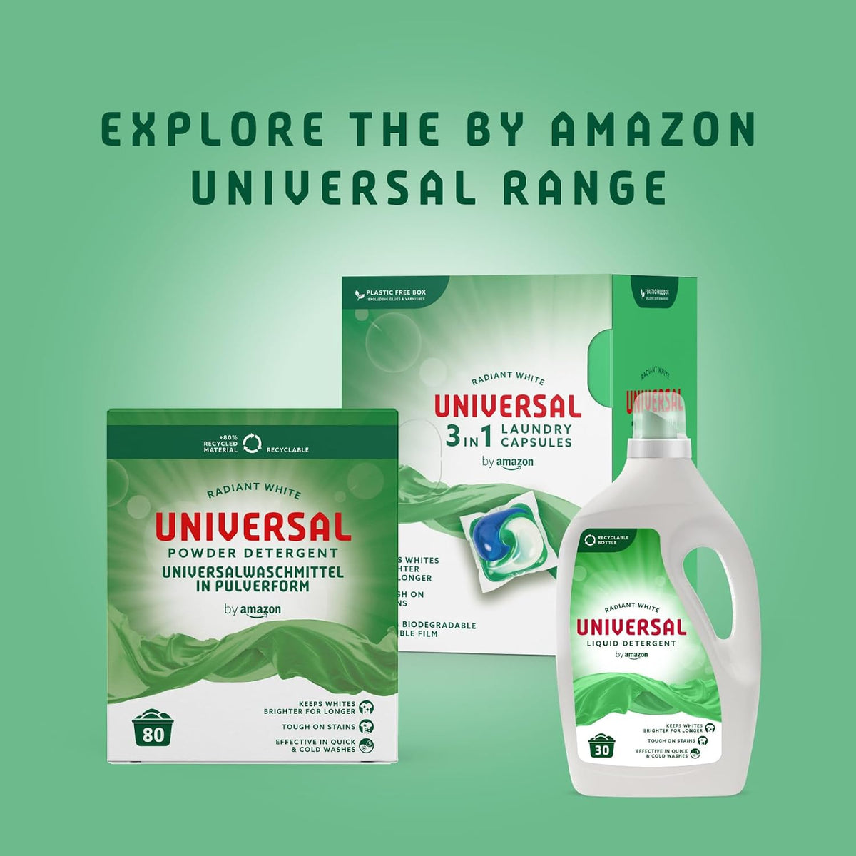 by Amazon Universal Powder Detergent, 4.8kg, 80 washes