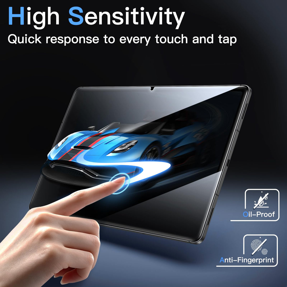 JETech Screen Protector for Galaxy Tab S10 Lite/S10 FE/S9 FE/S9, 2-Pack