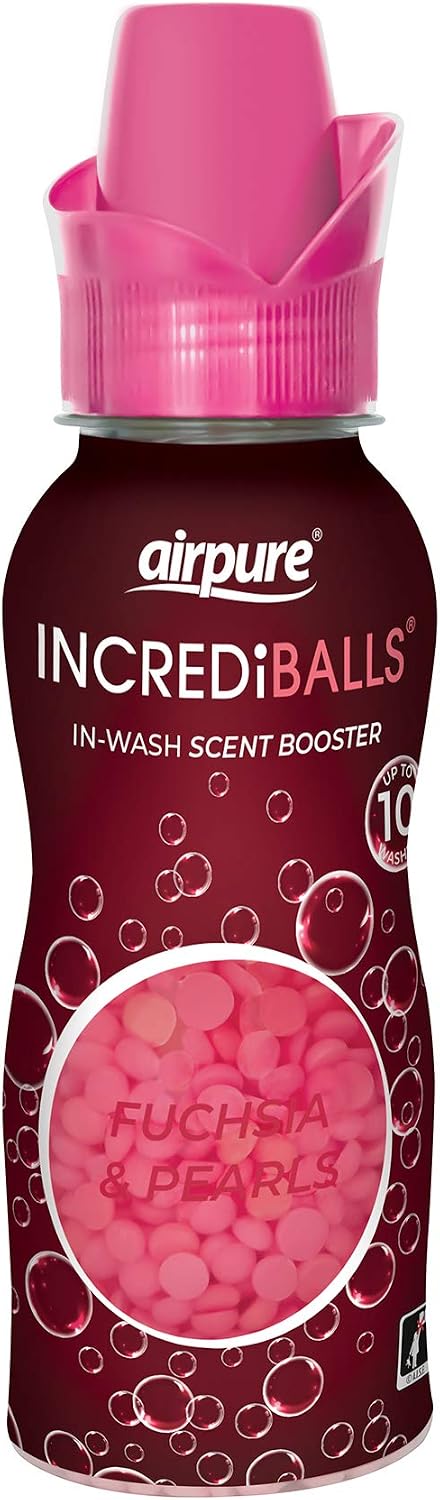 INCREDiBALLS In-Wash Scent Booster by Airpure, Enough for 10 Washes, Add To Laundry For Long-Lasting Fresh Scent To Household Fabrics, Keep Home & Office Smelling Clean - FUCHSIA & PEARLS Fragrance