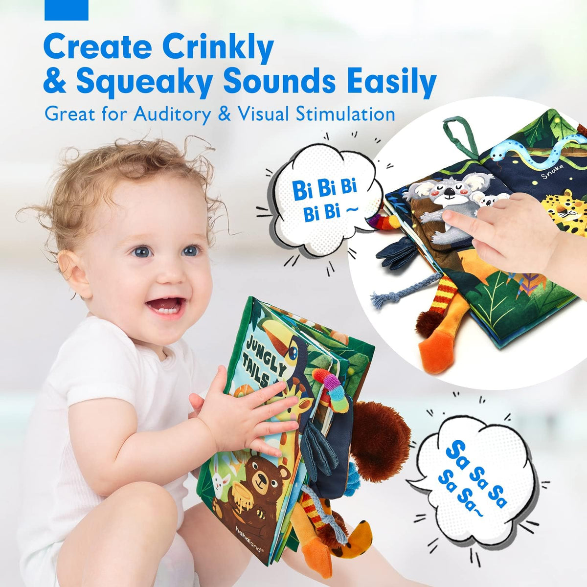 hahaland Baby Books 0-6 Months Infant Tummy Time Toys High Contrast