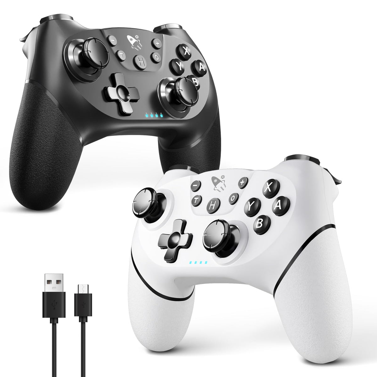 AceGamer 2pcs Wireless Controller for Switch 2/Switch/Lite/OLED, Controller for Switch Pro with Wake-up Function with One Button, Switch Pro Controller with Dual Vibration/Turbo/Screenshot
