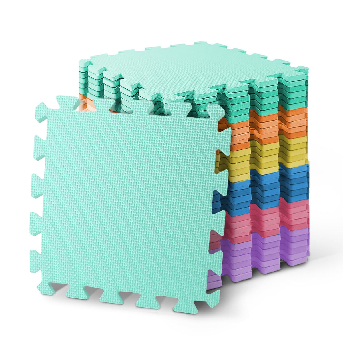 kidoola Foam Baby Play Mat (29x29cm) – Thick & Soft EVA Foam Interlocking Floor Tile Matting for Children – Large Multi Colour, Safe & Comfortable 7mm Thick Play Flooring (9pc)