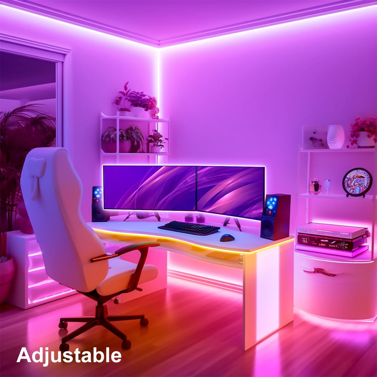 Beaeet TV LED Lights, 3M TV Backlight LED Strip for 32-60 Inch TVs, USB Powered Behind TV Light with RGB Music Sync and Bluetooth Remote Control for Home Decor
