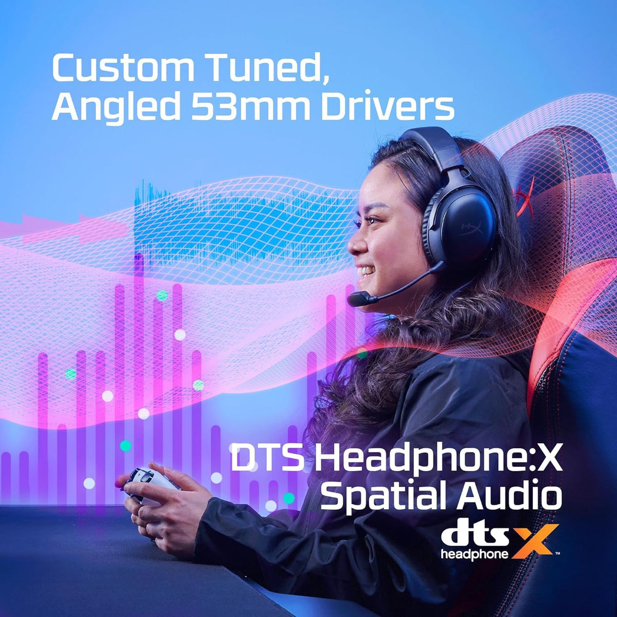 HyperX Cloud III – Wired Gaming Headset, PC, PS5, Xbox Series X|S, Angled 53mm Drivers, DTS, Memory Foam, Durable Frame, Ultra-Clear 10mm Mic, USB-C, USB-A, 3.5mm, Black/Red