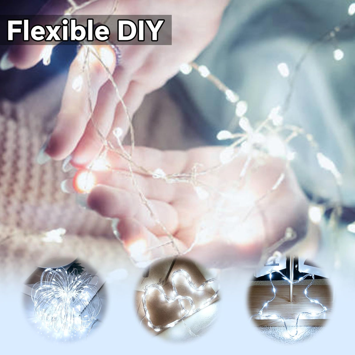 60LED 6m Fairy Lights Battery Operated, Battery Powered String Light Indoor
