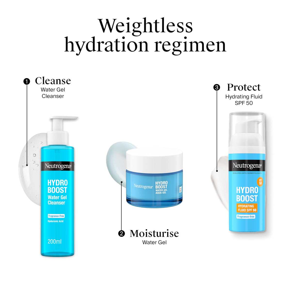 Neutrogena Hydro Boost Water Gel (1x 50ml), Oil-Free Face Cream with Hyaluronic Acid, Amino Acids and Electrolytes, Lightweight Face Care with 72 Hour Hydration, For Acne-Prone and Sensitive Skin