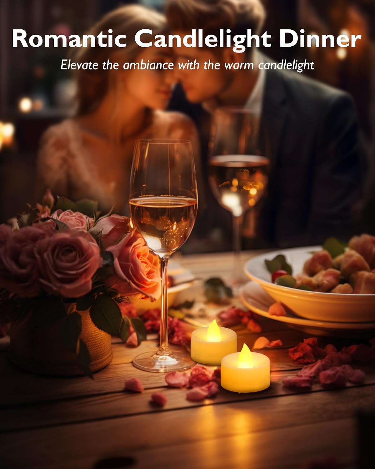 Homemory Led Battery Operated Tea Lights, Fake Electric Flickering Candles