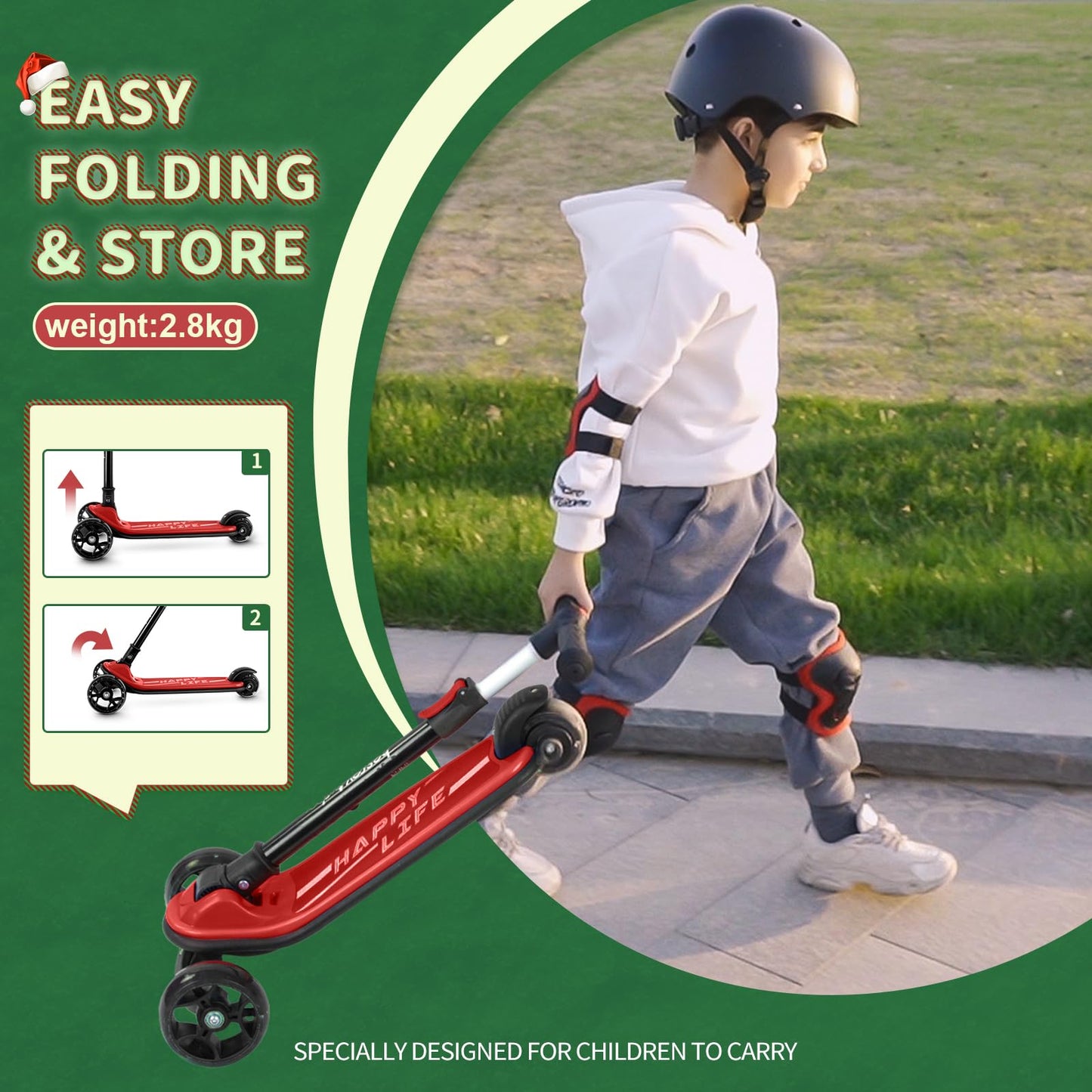 besrey 3-Wheel Toddler Scooter with Lean-to-Steer — Foldable, Anti-Slip Deck | Max 50 kg