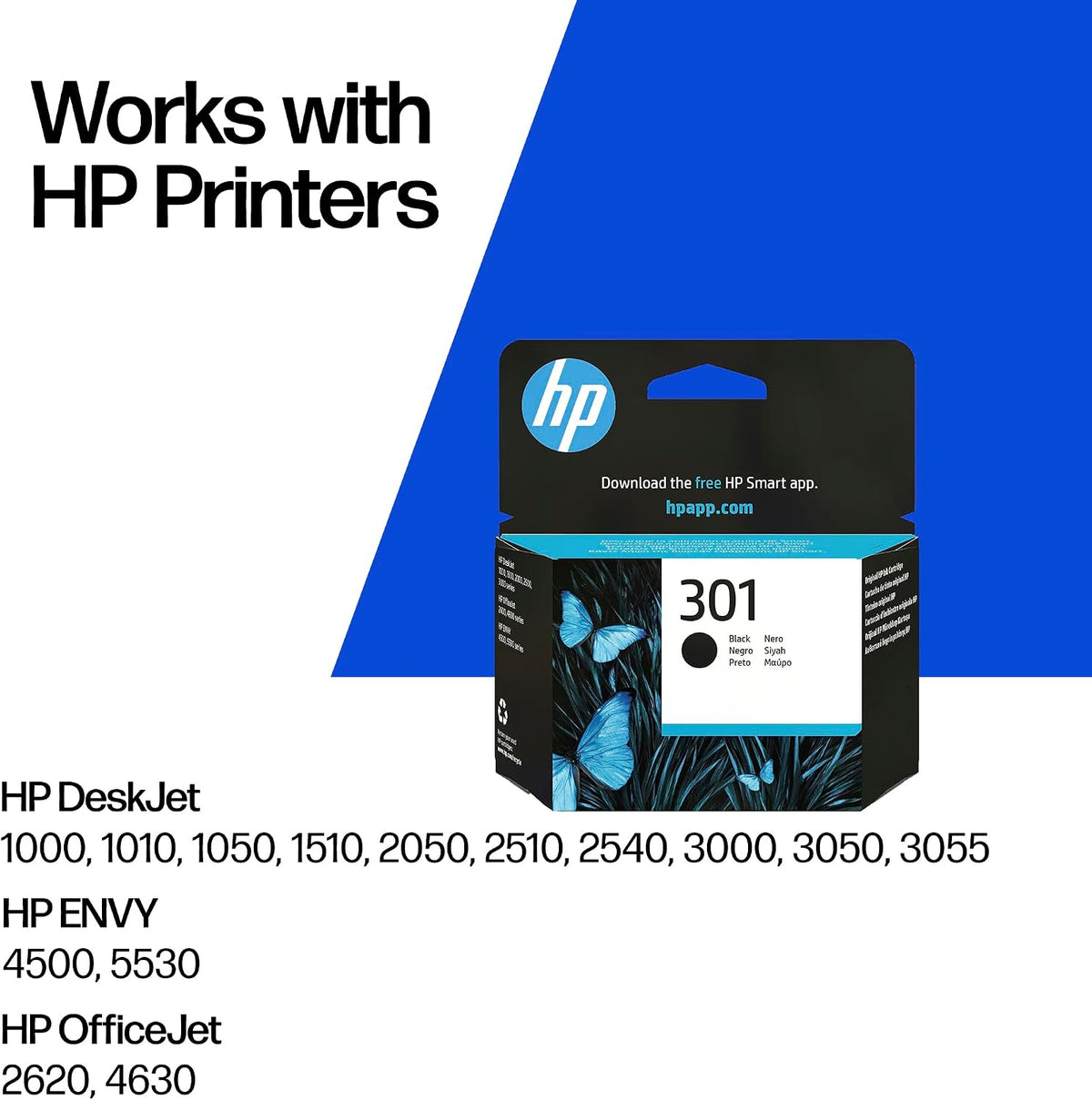 HP 301 Black Original Ink Cartridge, High Yield